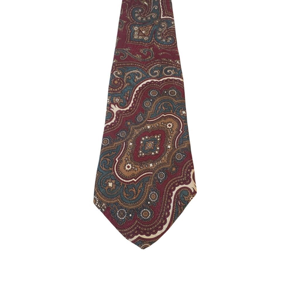 Robert Talbot Carmel Valley Neck Tie Mens Burgundy Paisley Italian Fabric